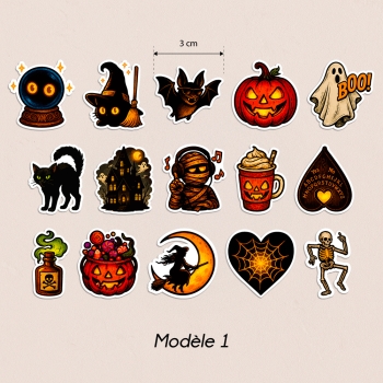 Stickers Halloween Petit Format – Lot de 45 autocollants effrayants 🎃